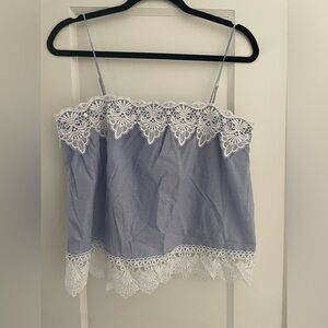 Express flowy lace blouse with thin straps